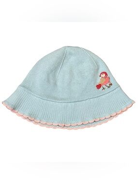 Janie and Jack Winter Songbird Pastel Blue Knit Hat with Bird Embroidery 2T-3T